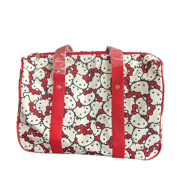 Hello Kitty red and white wheeled duffel travel bag - Picture 1 of 4